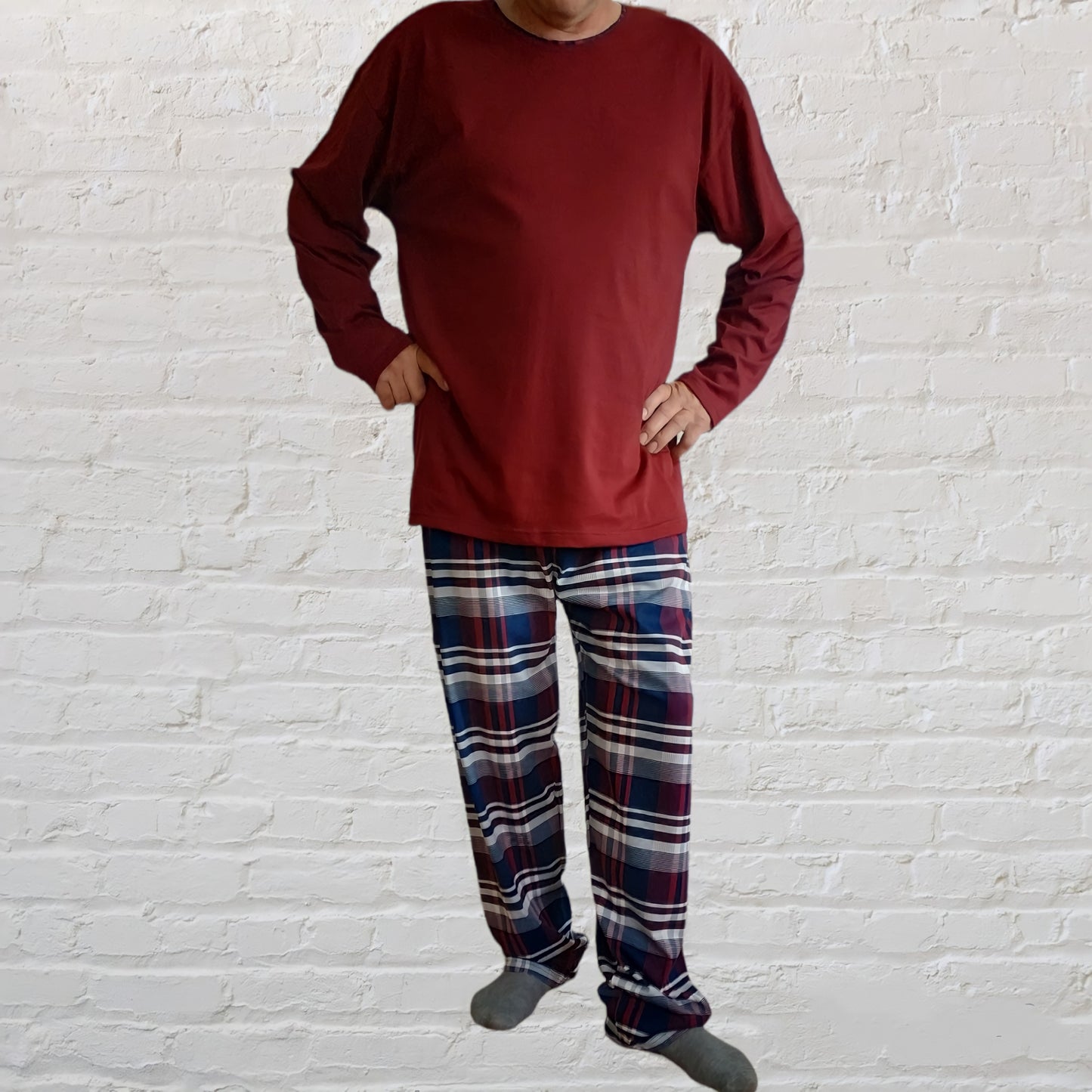 Pánske pyžamo - bordové, dlhé