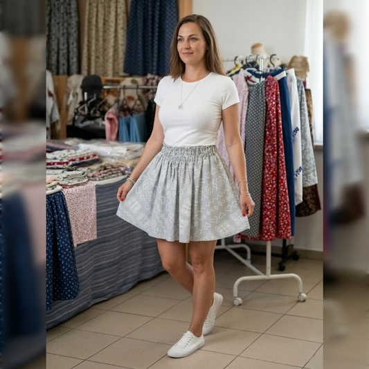 Dámska bavlnená sukňa s čičmanským vzorom | 100% bavlna