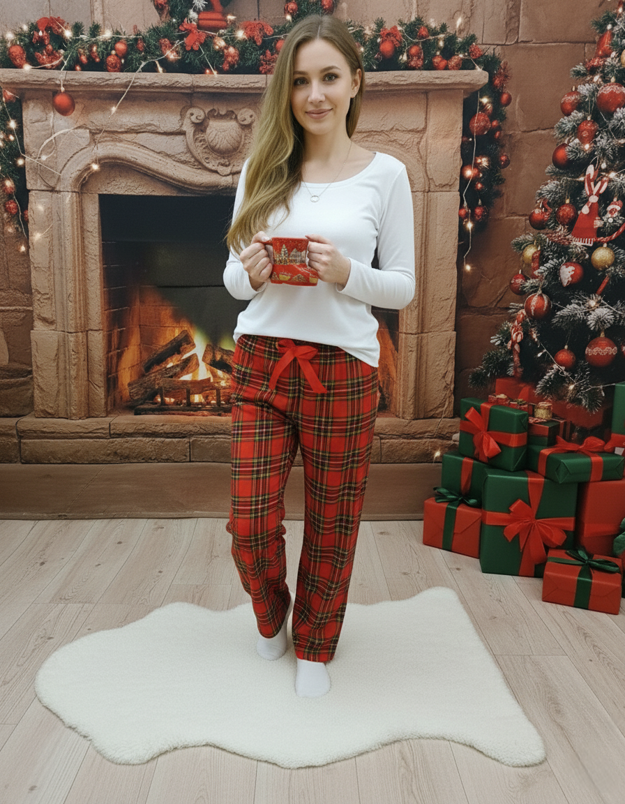 Dámske vianočné kárované pyžamo | Pohodlné pyžamo | Altex