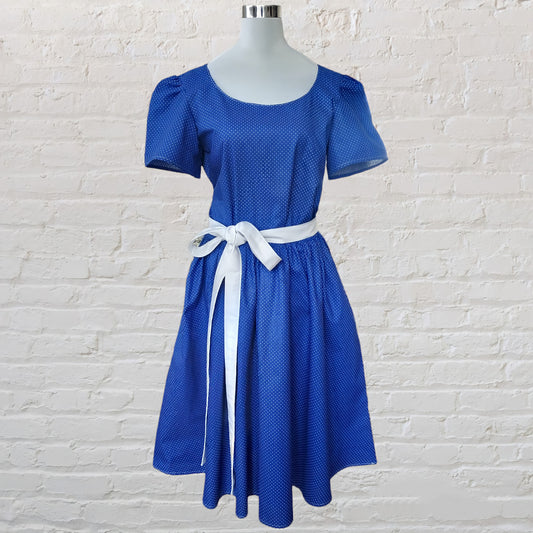 Bavlnené šaty modré – bodka