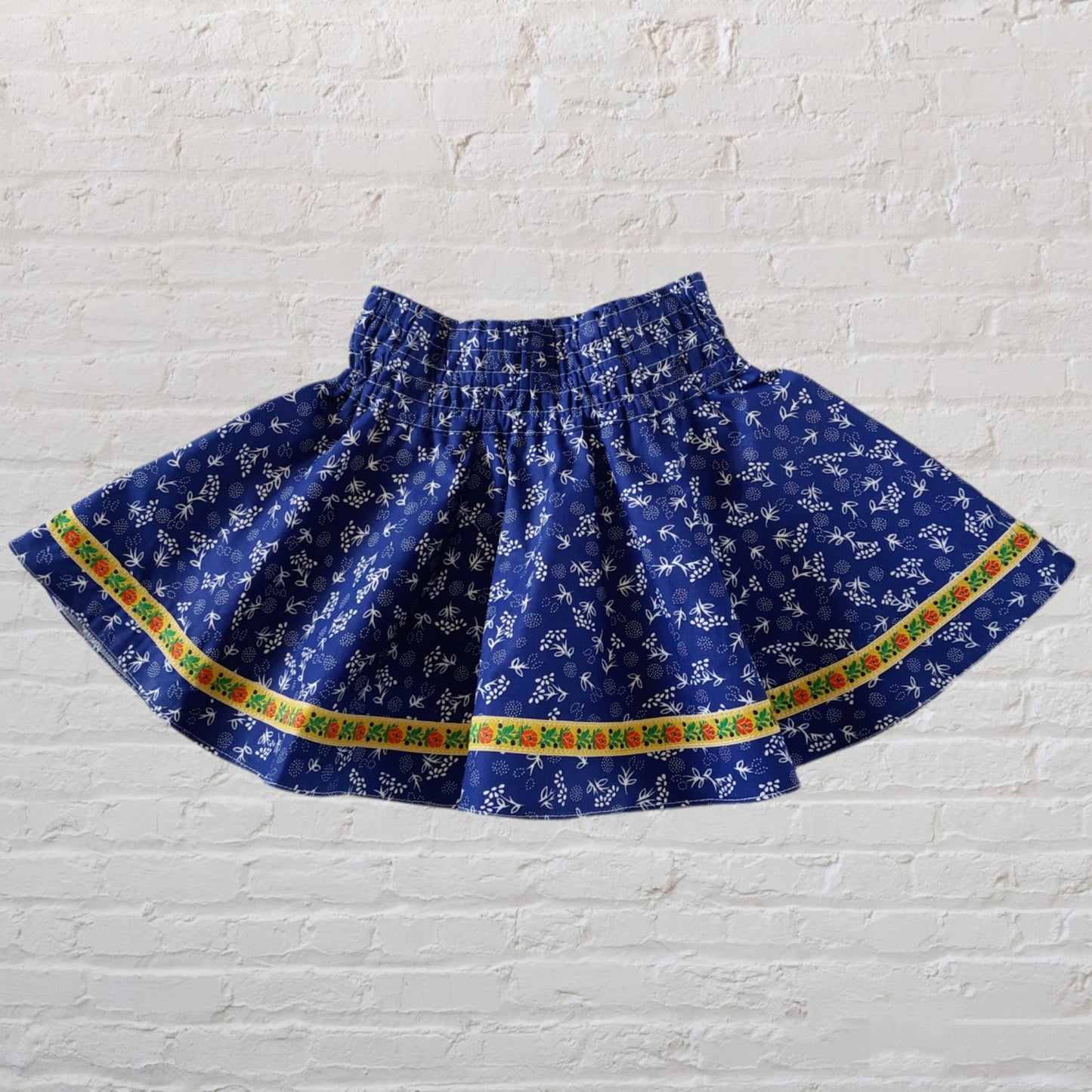 Detská modrá sukňa – folklórna stuha